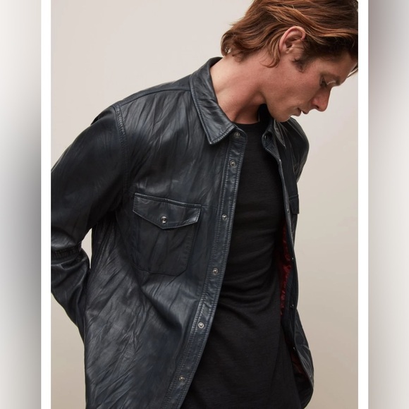 NWT John Varvatos leather Lionell Shirt Jacket.Msrp $698. Size SMALL - Picture 2 of 14